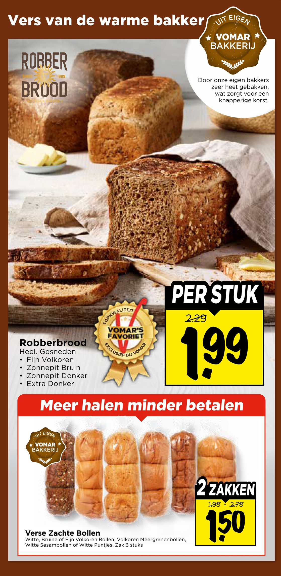 Robberbrood, gemarkeerd op pagina 16 van de Vomar folder