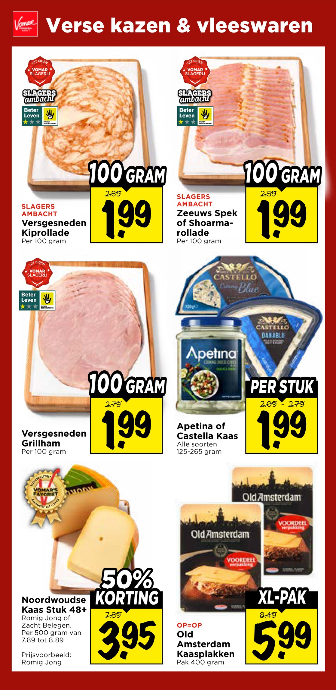 Noordwoudse Kaas Stuk 48+, gemarkeerd op pagina 17 van de Vomar folder
