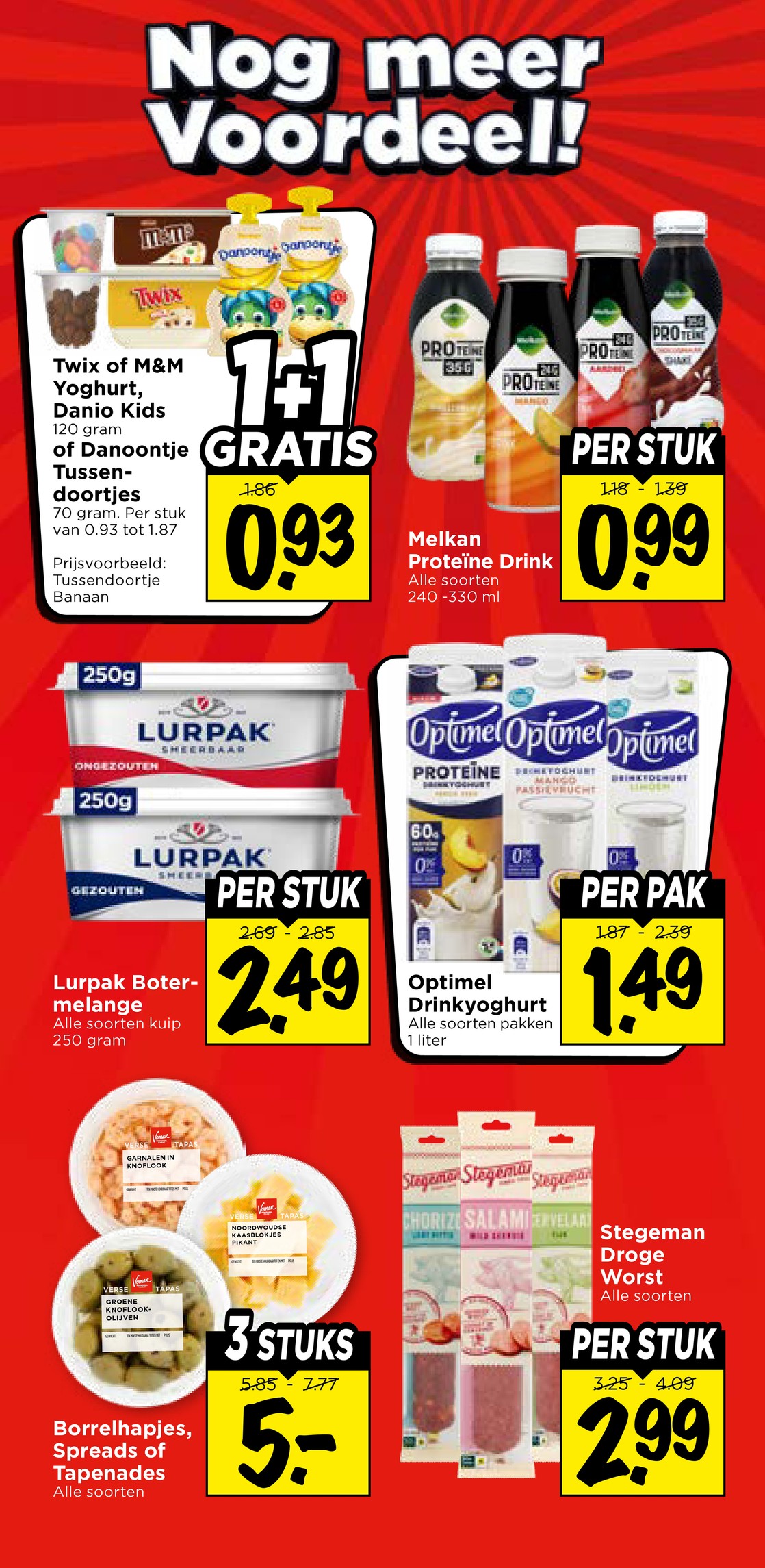 Optimel Drinkyoghurt, gemarkeerd op pagina 21 van de Vomar folder