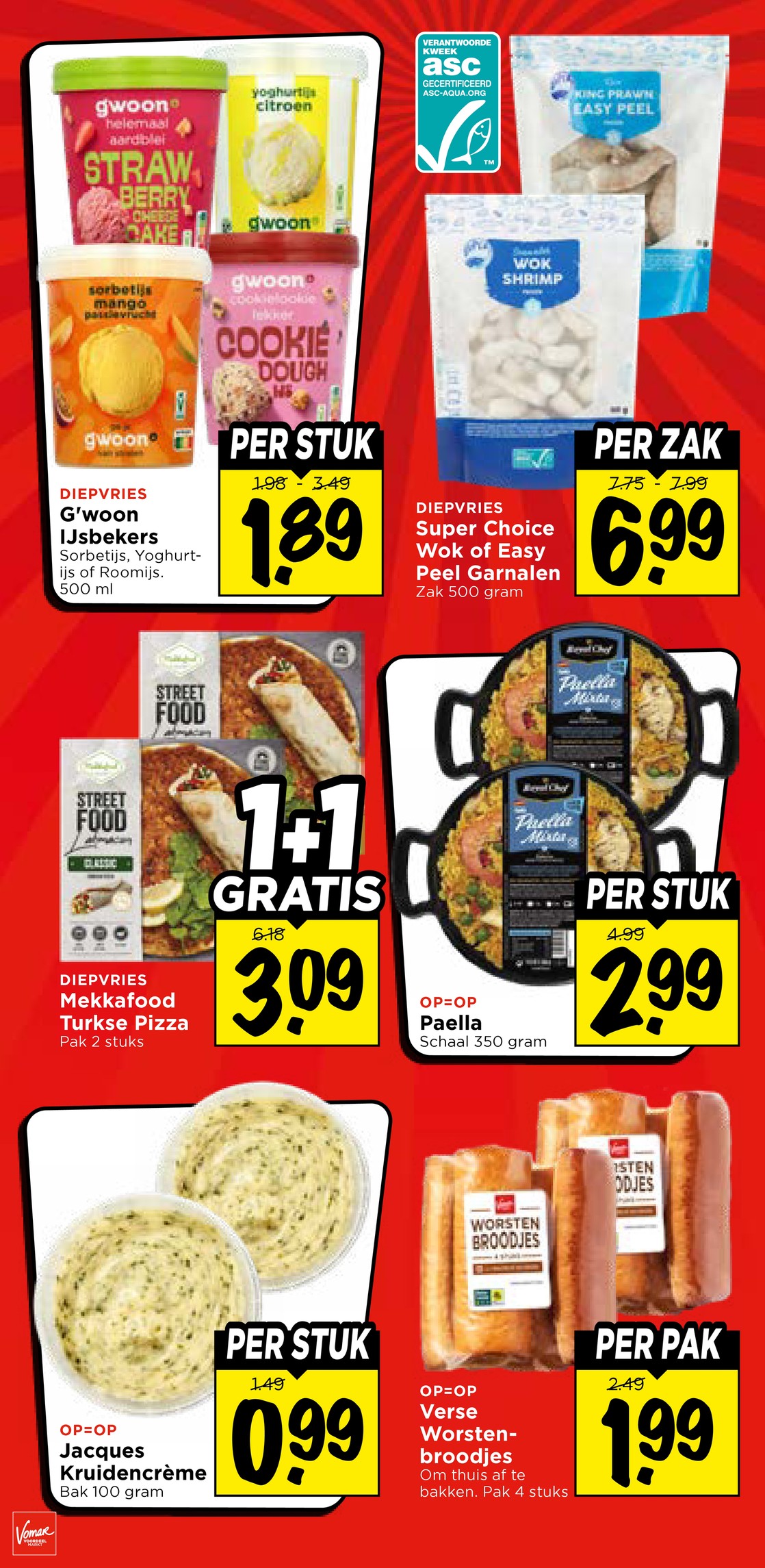 Paella, gemarkeerd op pagina 22 van de Vomar folder