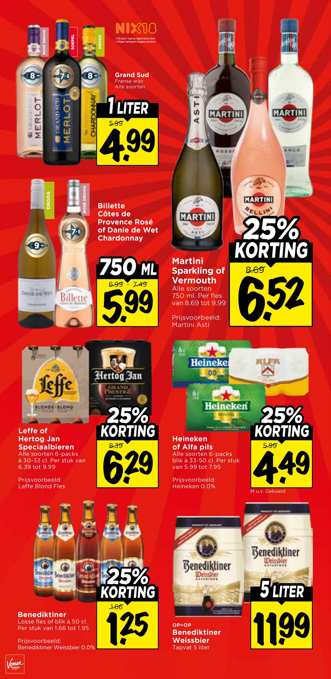 Leffe of Hertog Jan Speciaalbieren, gemarkeerd op pagina 26 van de Vomar folder
