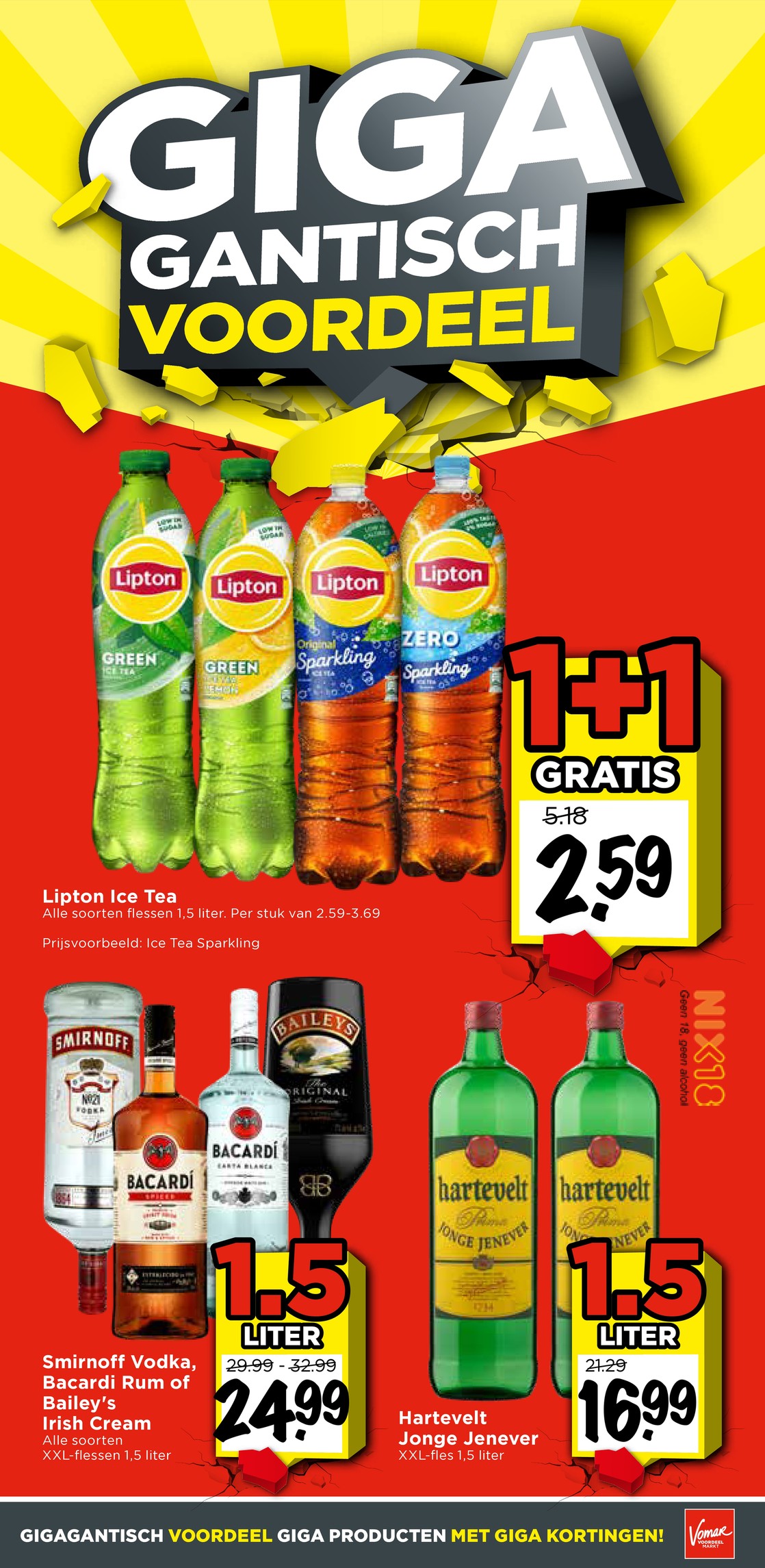 Lipton Ice Tea, gemarkeerd op pagina 16 van de Vomar folder