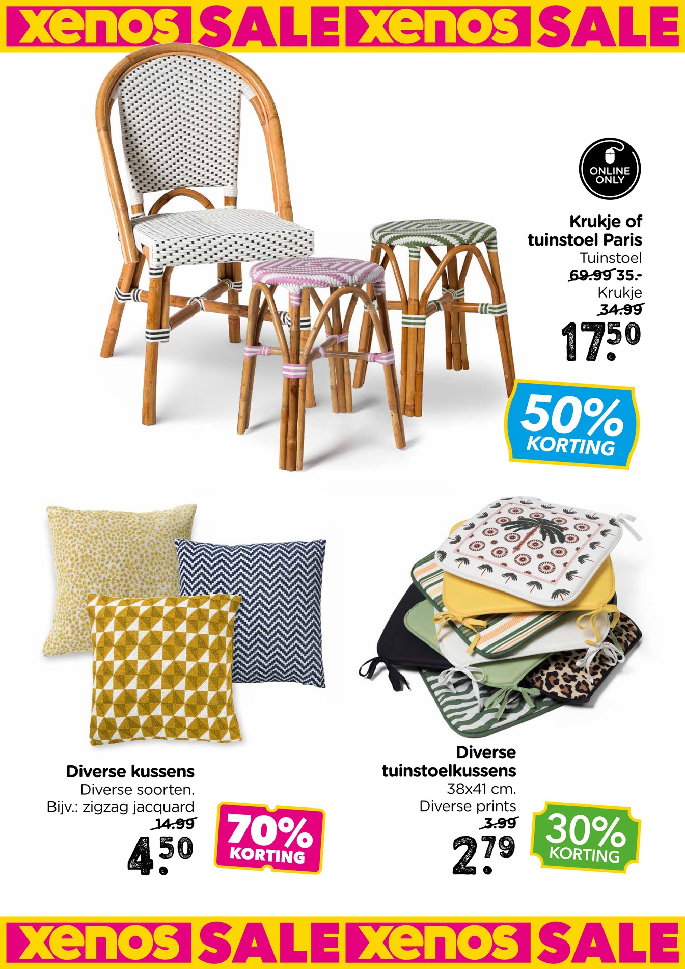 Krukje of tuinstoel Paris, gemarkeerd op pagina 5 van de Xenos folder