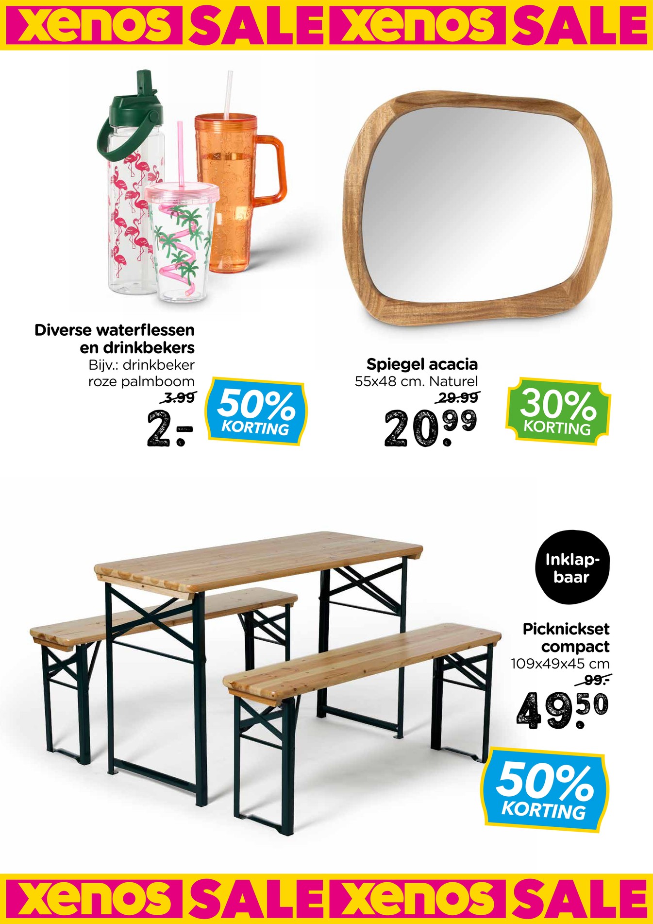 Picknickset compact, gemarkeerd op pagina 8 van de Xenos folder