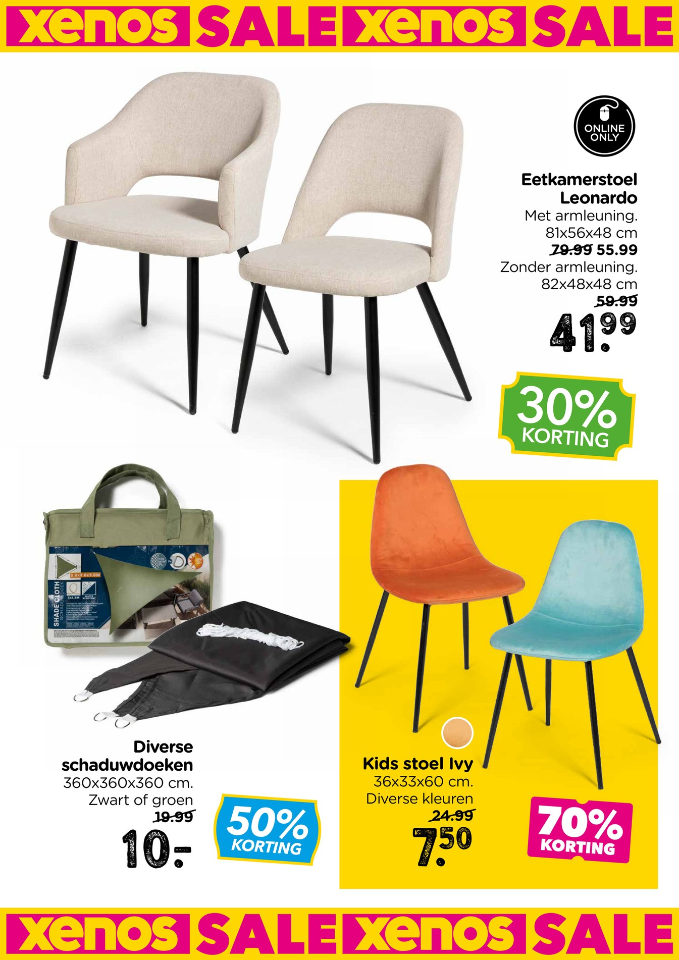 Kids stoel Ivy, gemarkeerd op pagina 9 van de Xenos folder