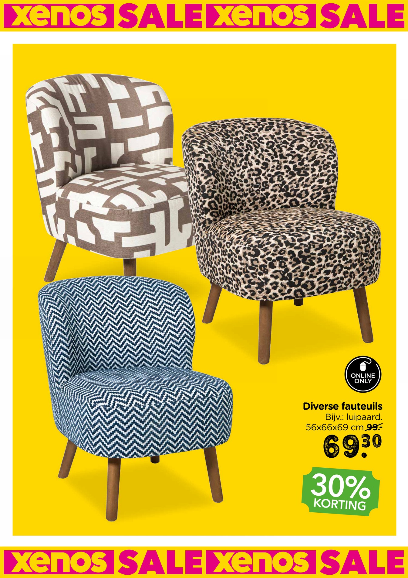 Diverse fauteuils, gemarkeerd op pagina 20 van de Xenos folder