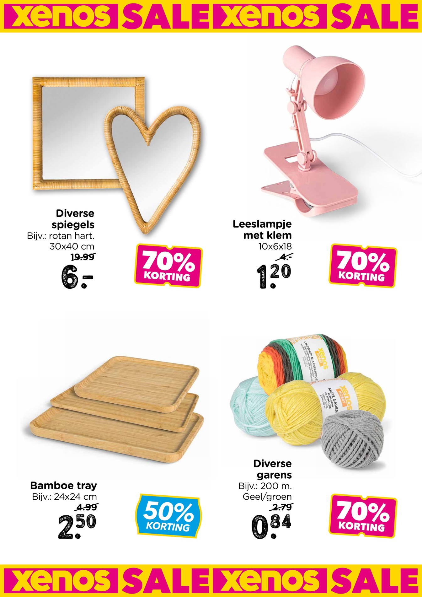 Diverse spiegels, gemarkeerd op pagina 25 van de Xenos folder