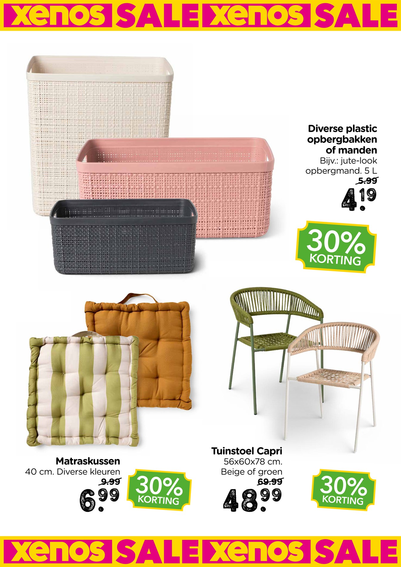 Tuinstoel Capri, gemarkeerd op pagina 29 van de Xenos folder