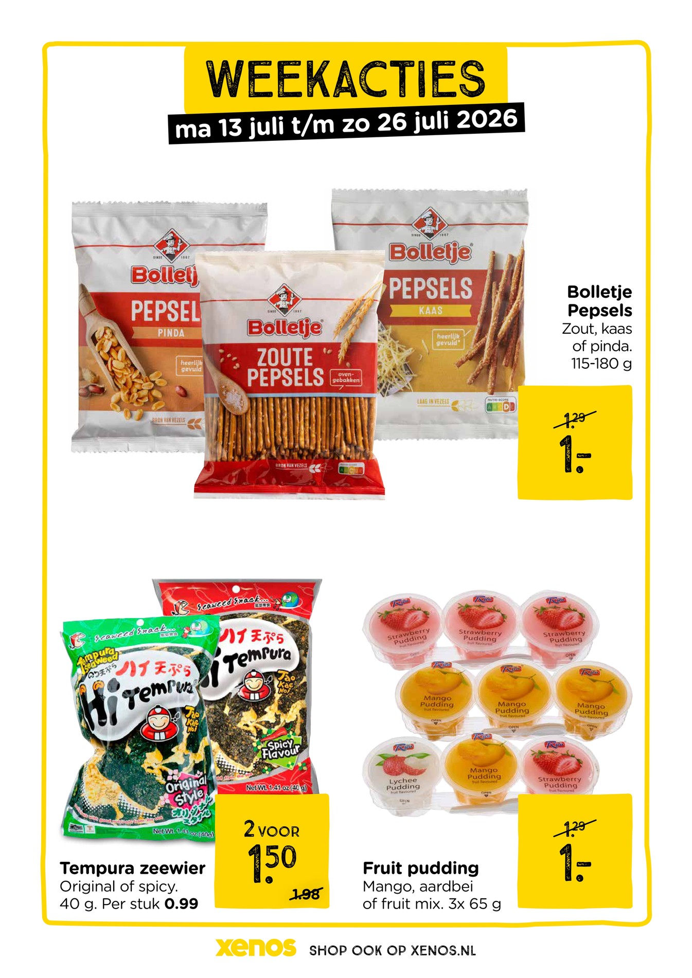 Tempura zeewier snack, gemarkeerd op pagina 31 van de Xenos folder