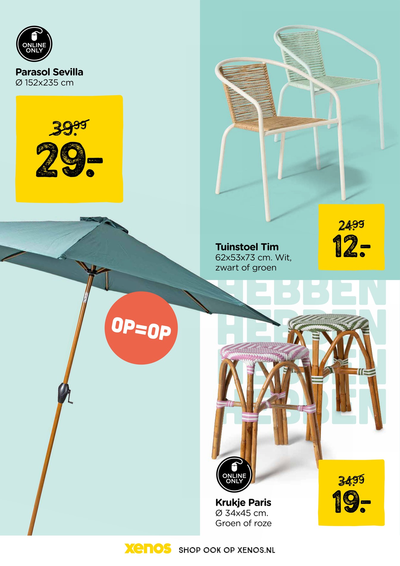 Parasol Sevilla, gemarkeerd op pagina 12 van de Xenos folder