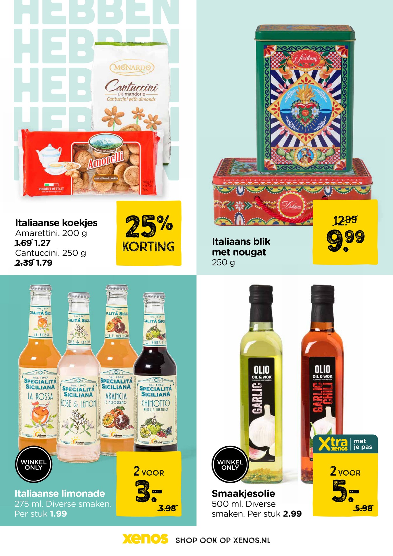 Italiaanse limonade, gemarkeerd op pagina 23 van de Xenos folder