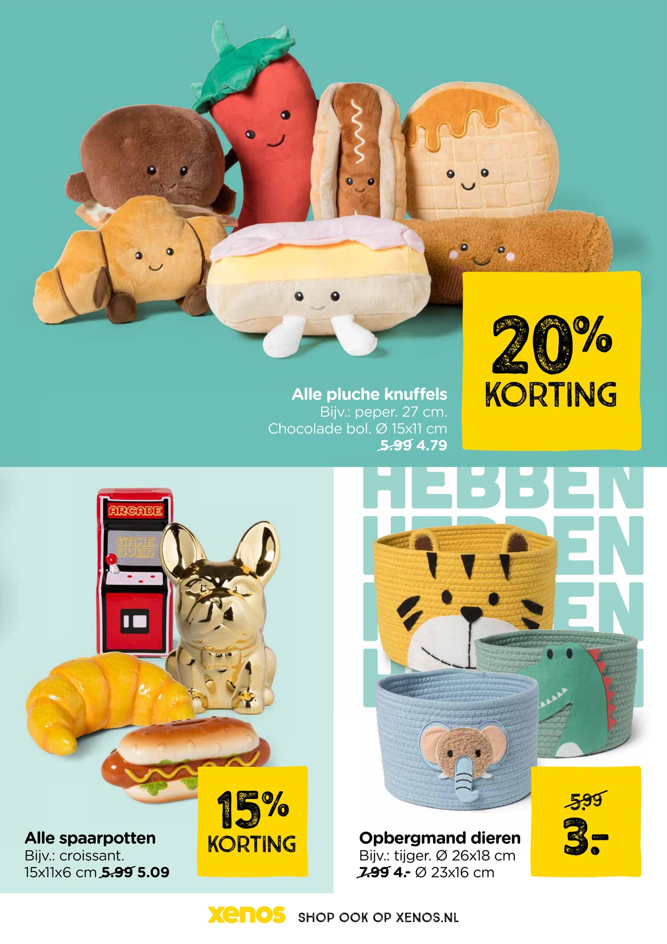 Opbergmand dieren, gemarkeerd op pagina 25 van de Xenos folder