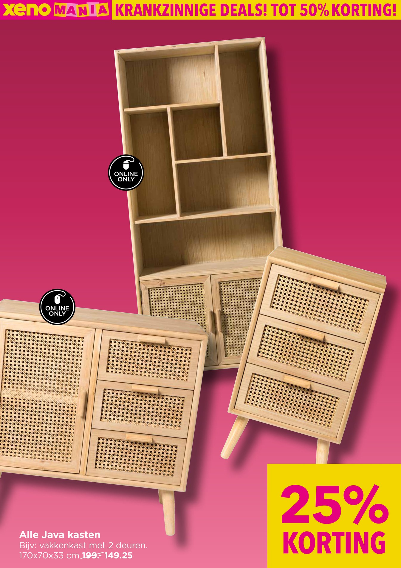 Alle Java kasten, gemarkeerd op pagina 9 van de Xenos folder