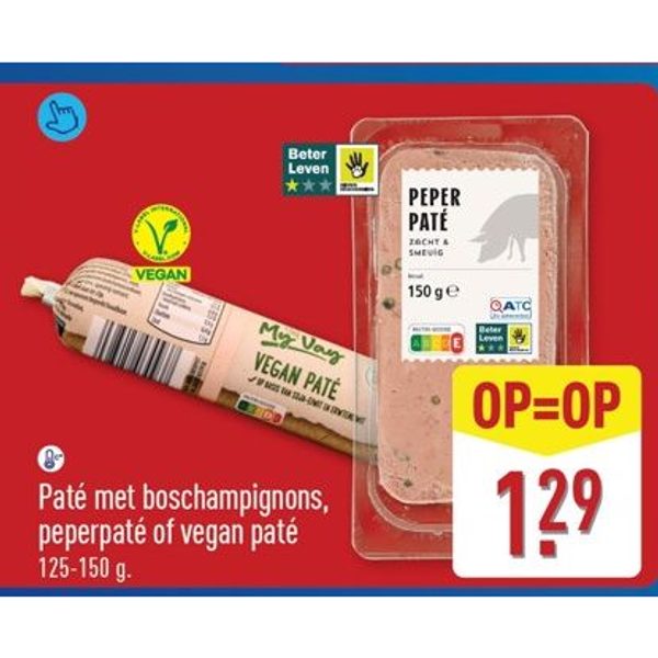 Paté met boschampignons, peperpaté of vegan paté