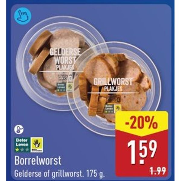 Borrelworst (Gelderse of grillworst)