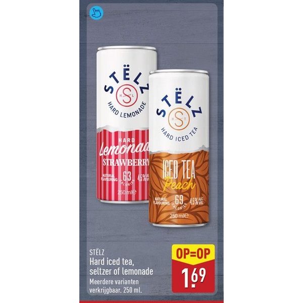 Hard iced tea, seltzer of lemonade
