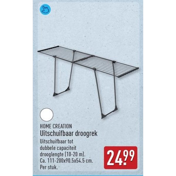 Uitschuifbaar droogrek