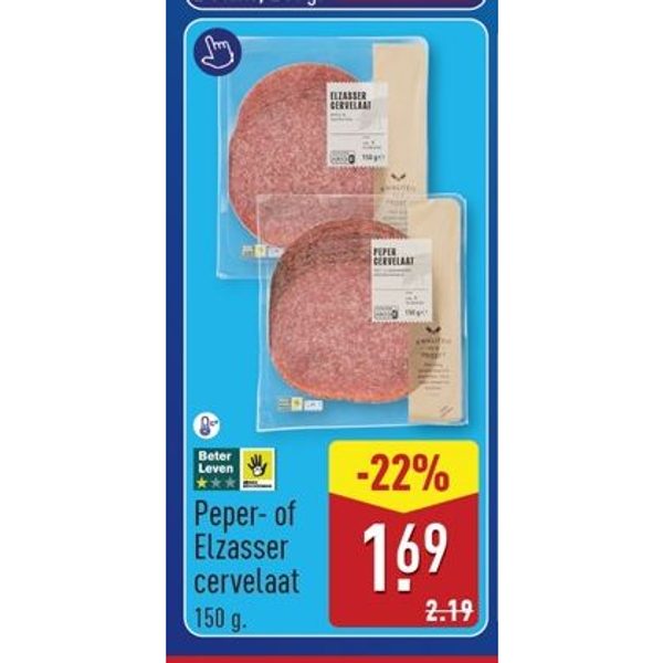 Peper- of Elzasser cervelaat