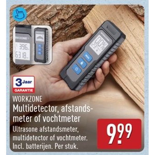 Workzone Multidetector, afstands- meter of vochtmeter