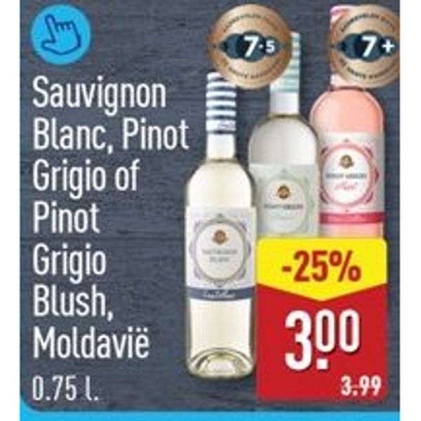 Sauvignon Blanc, Pinot Grigio of Pinot Grigio Blush, Moldavië