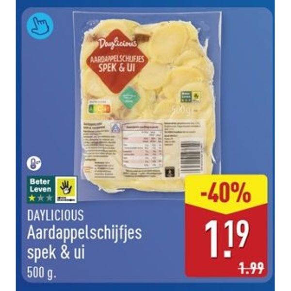 DAYLICIOUS Aardappelschijfjes spek & ui