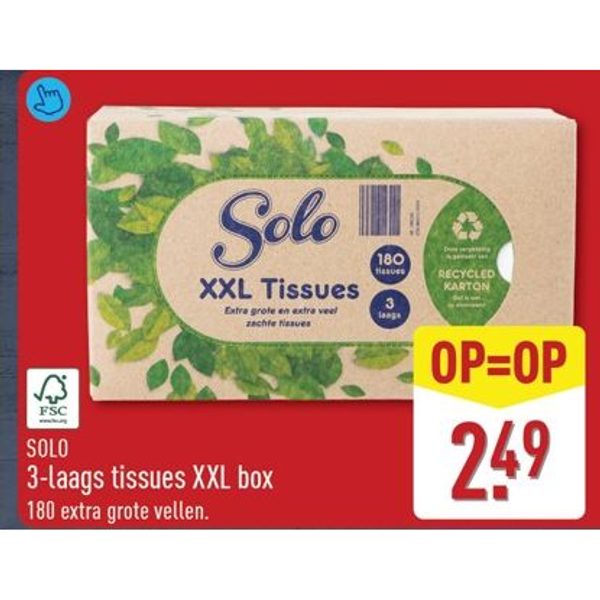 Solo 3-laags tissues XXL box