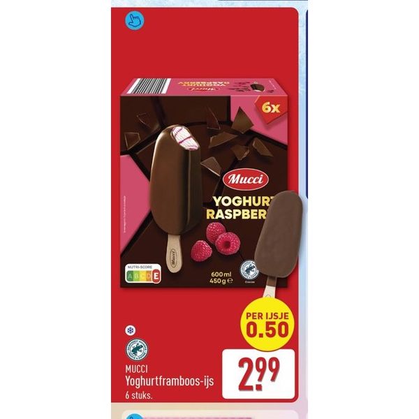 Mucci Yoghurtframboos-ijs