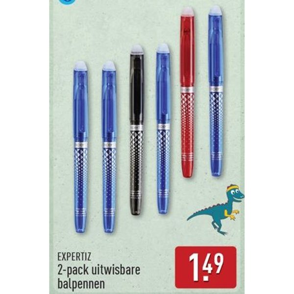 2-pack uitwisbare balpennen