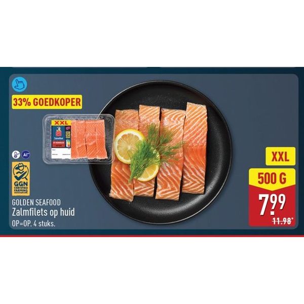 GOLDEN SEAFOOD Zalmfilets op huid