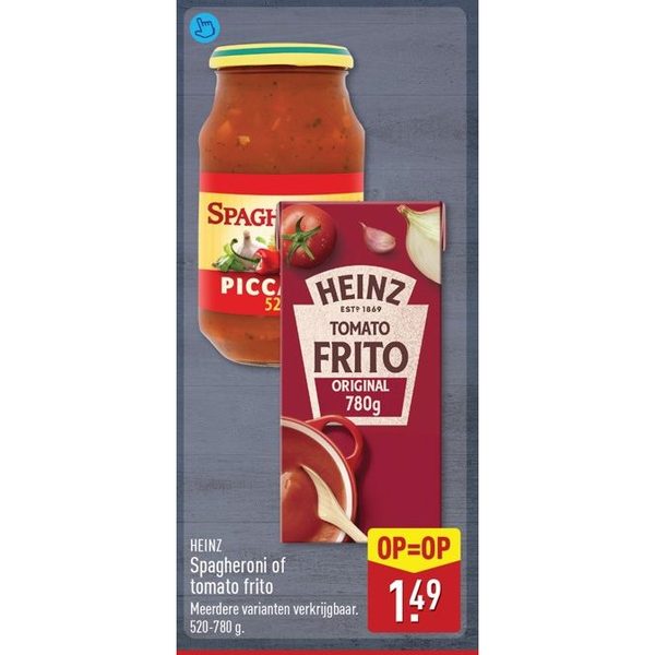 Heinz Spagheroni of tomato frito