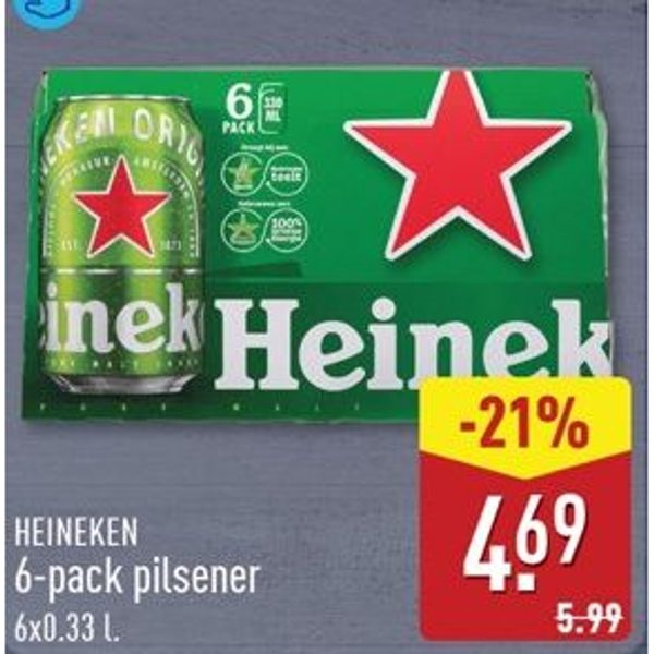 Heineken 6-pack pilsener