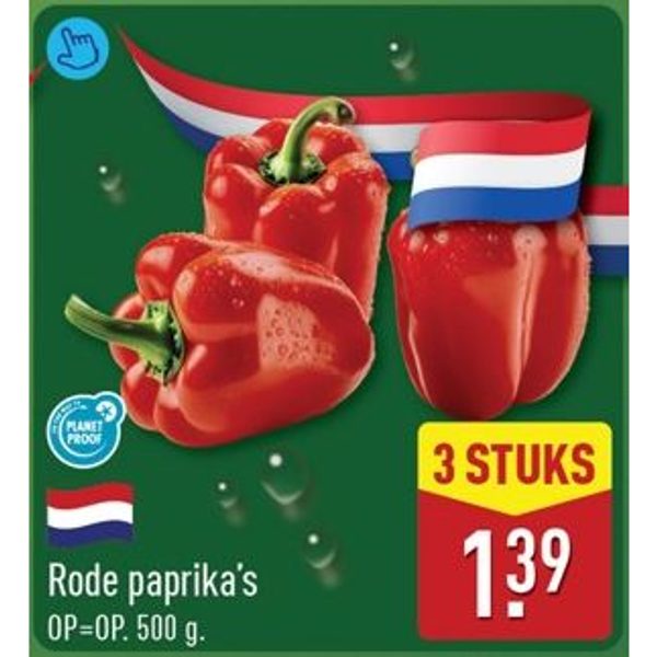 Rode paprika's