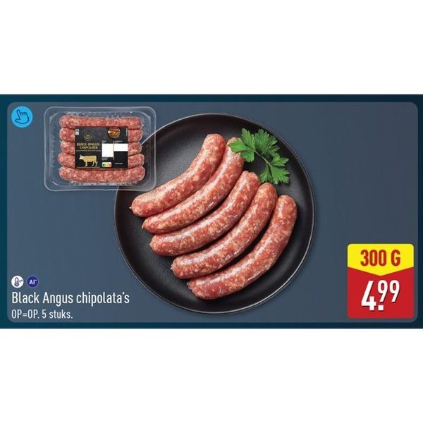 Black Angus chipolata's