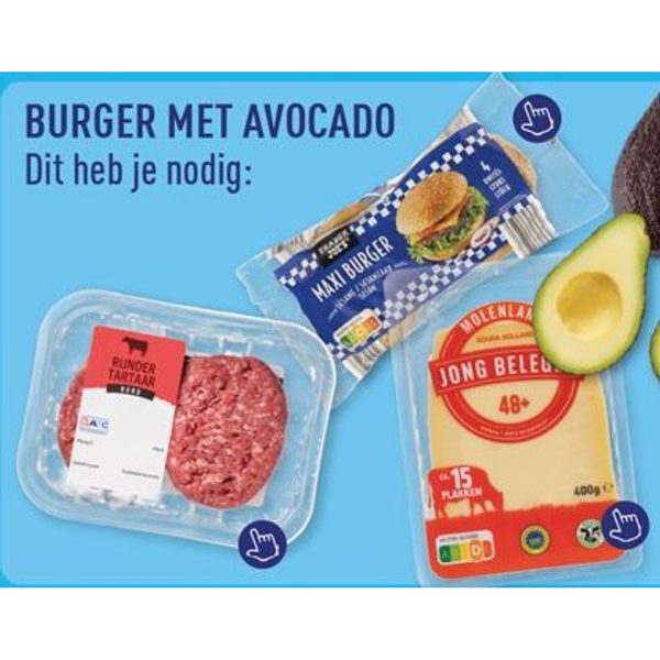 Burger met avocado en kaas