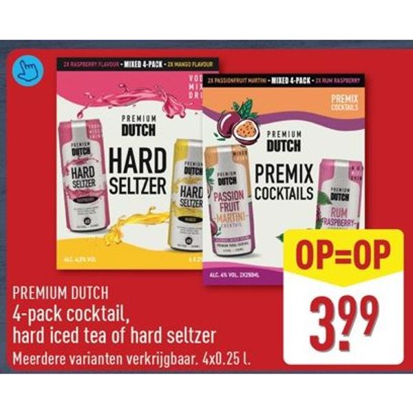 4-pack cocktail, hard iced tea of hard seltzer