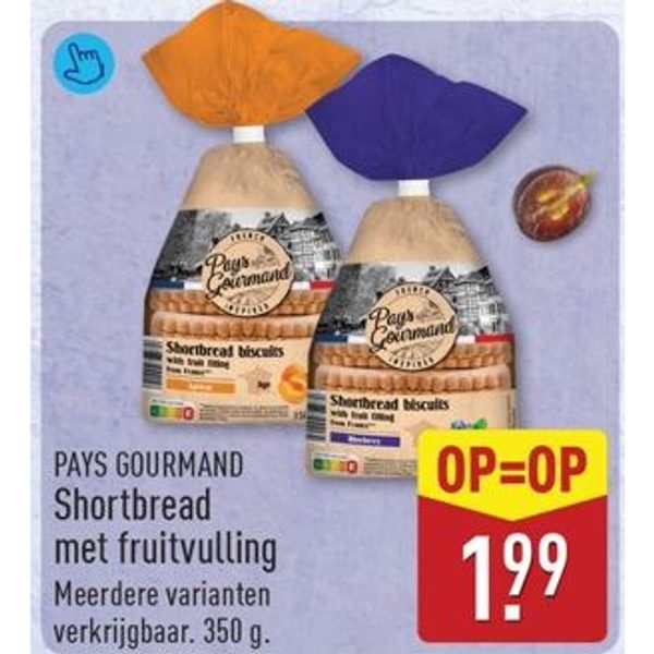 Pays Gourmand Shortbread met fruitvulling
