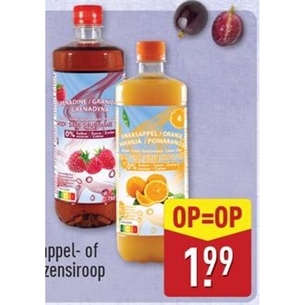 Sinaasappel- of frambozensiroop