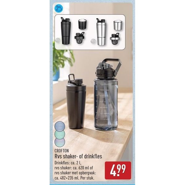 Rvs shaker- of drinkfles
