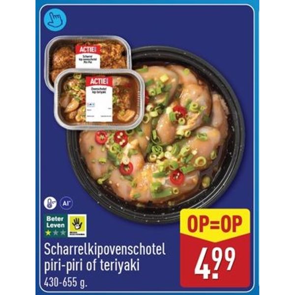 Scharrelkipovenschotel piri-piri of teriyaki