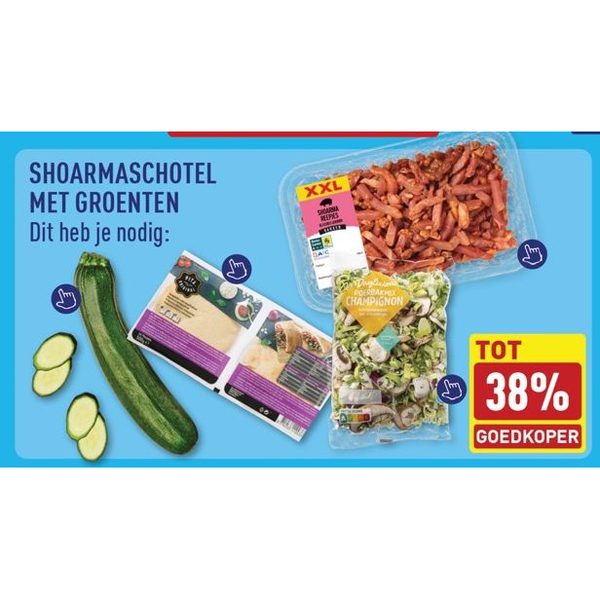 Shoarmaschotel met groenten
