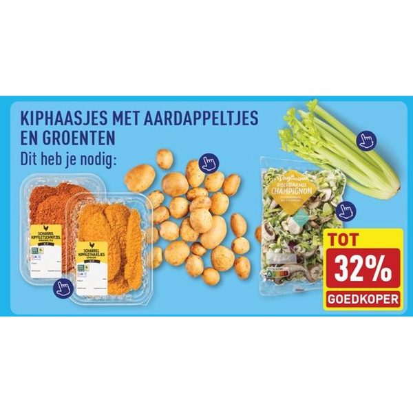 Kiphaasjes met aardappeltjes en groenten