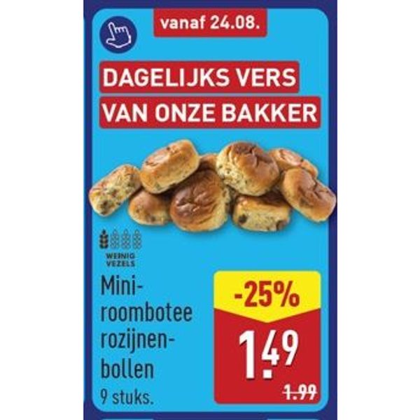 Mini-roombotee rozijnenbollen