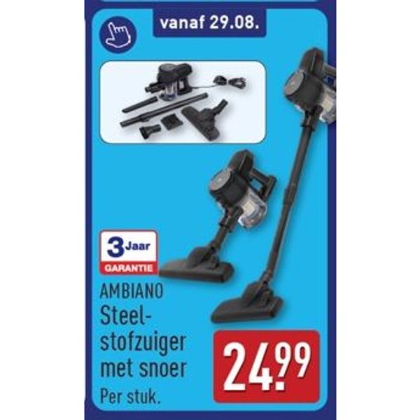 Ambiano Steelstofzuiger met snoer