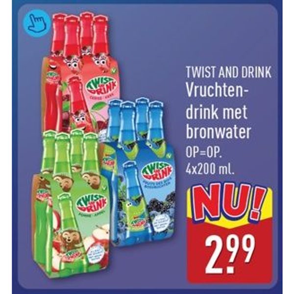 Twist and Drink Vruchtendrink met bronwater