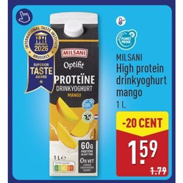 Milsani High protein drinkyoghurt mango