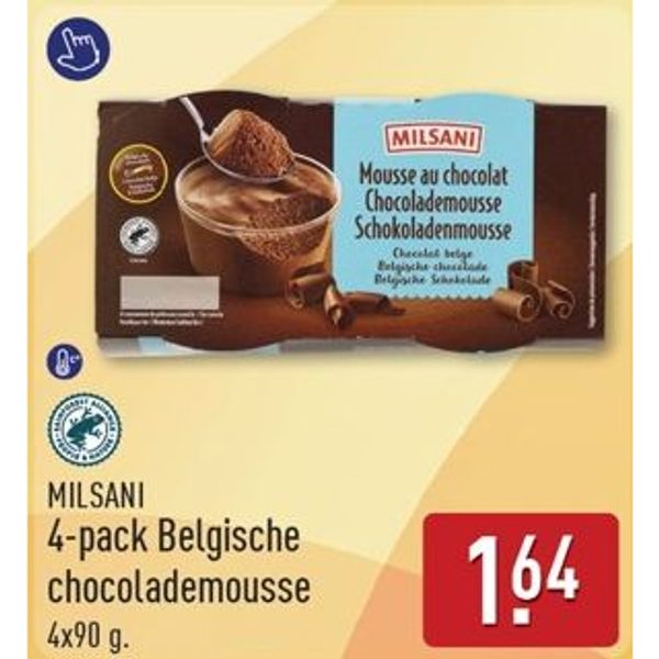 Milsani 4-pack Belgische chocolademousse