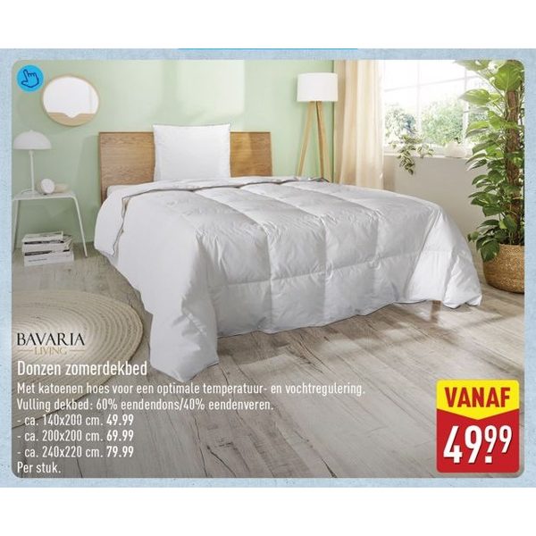Donzen zomerdekbed