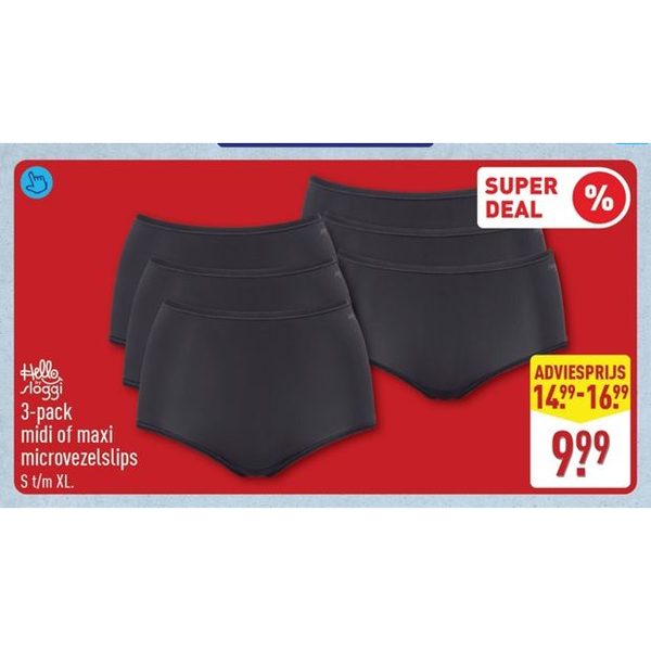 3-pack midi of maxi microvezelslips