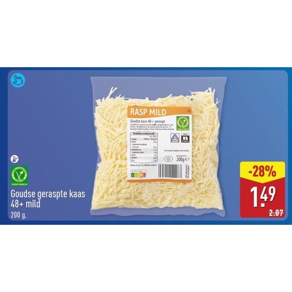 Goudse geraspte kaas 48+ mild