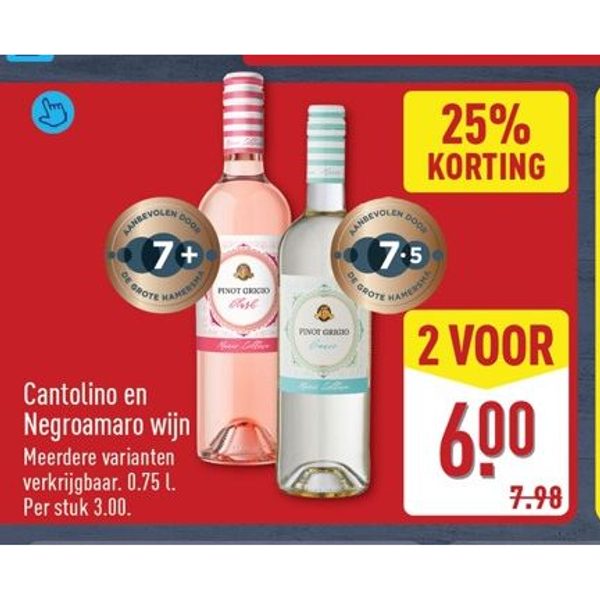 Cantolino en Negroamaro wijn
